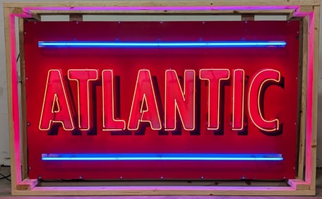 6ft Vintage SSP Atlantic Neon Advertising Sign