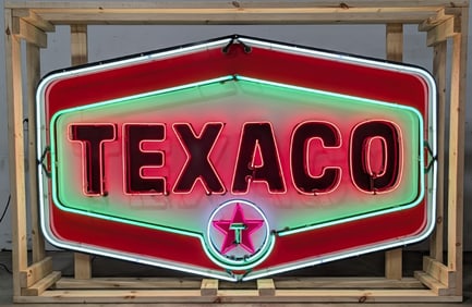 Over 7ft SSP Texaco Tomahawk Neon Sign