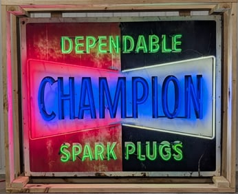 Vintage SST Champion Spark Plugs Neon Advertising Sign