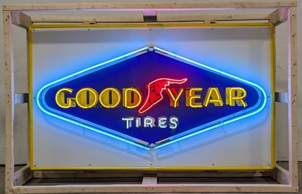 5ft Custom Vintage SST Good Year Tires Neon w/ Flashing Winged Foot