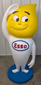 Nearly 5ft Esso Oil Drop Man Mr. Happy Fiberglass Adv Statue