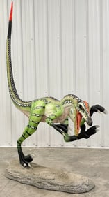 7-1/2ft Life Size Velociraptor Dinosaur Fiberglass Statue / Raptor / Jurassic Park