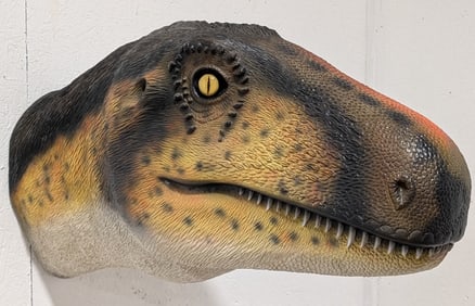 Large Life Size Dinosaur Fiberglass Shoulder Wall Mount