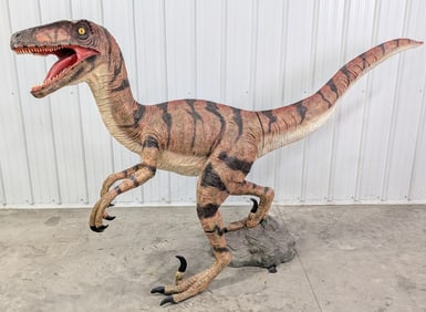 9ft Life Size Velociraptor Fiberglass Dinosaur Statue / Jurassic Park