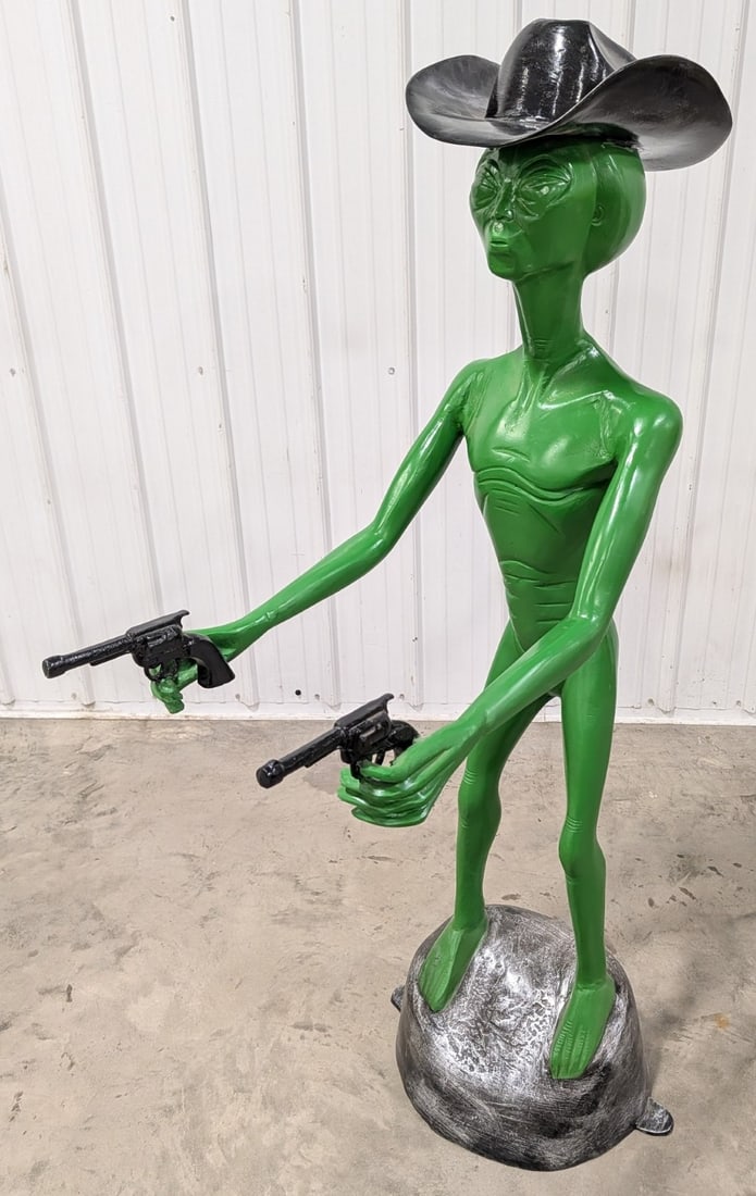 Life Size 5-1/2ft Cowboy Alien Cast Metal Statue (1 of 10)