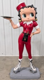 5ft Betty Boop Drive-In Car Hop Cast Metal Statue
