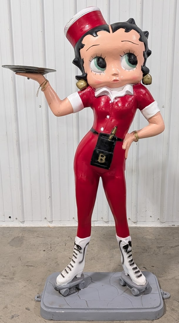5ft Betty Boop Drive-In Car Hop Cast Metal Statue (1 of 7)
