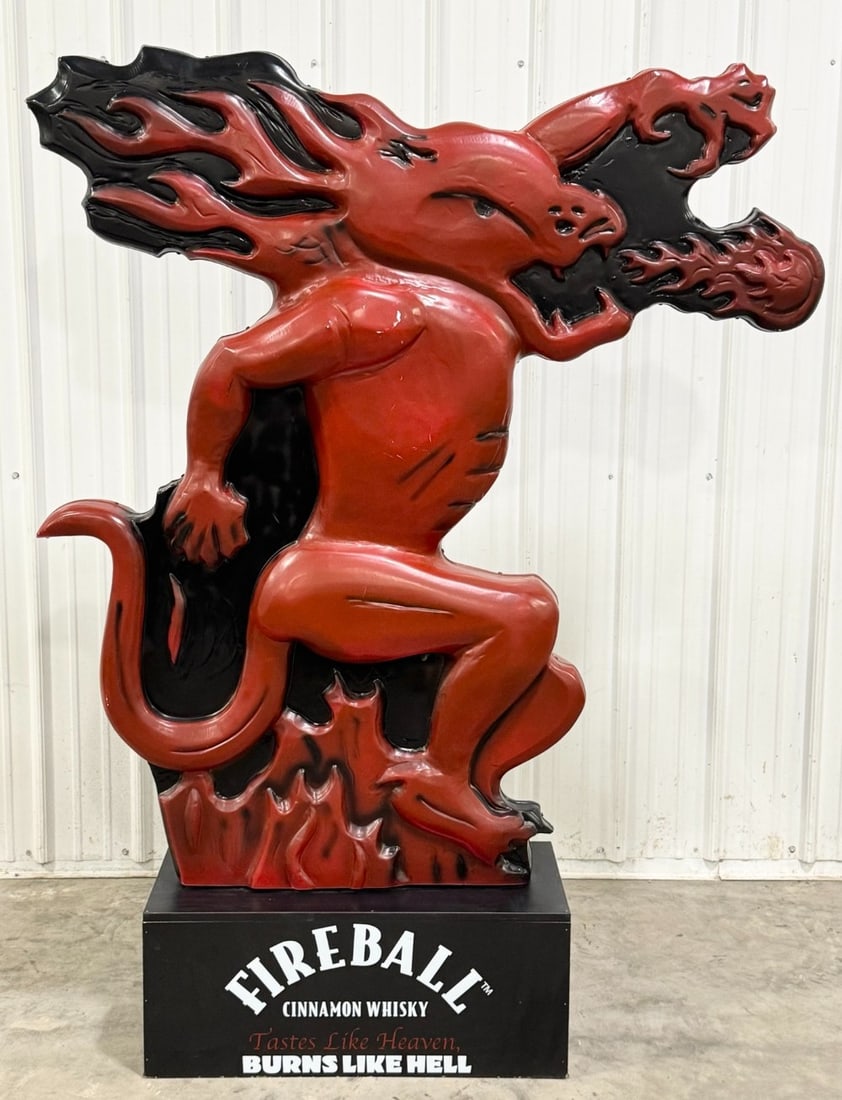 Giant 6ft Fireball Cinnamon Whisky Dragon Display Statue (1 of 14)