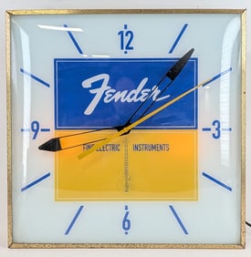 Custom Vintage Fender Electric Guitar Lighted PAM Clock