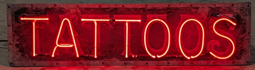 3ft Vintage Neon Tattoos Parlor Shop Advertising Sign (1 of 16)