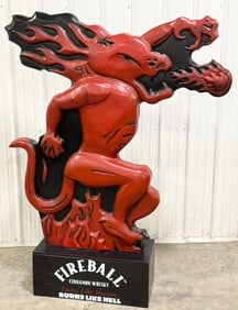 Giant 6ft Fireball Cinnamon Whisky Dragon Display Statue