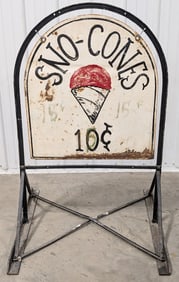 Vintage DST 10? Snow-Cones / Quaker State Tombstone Curb Sign
