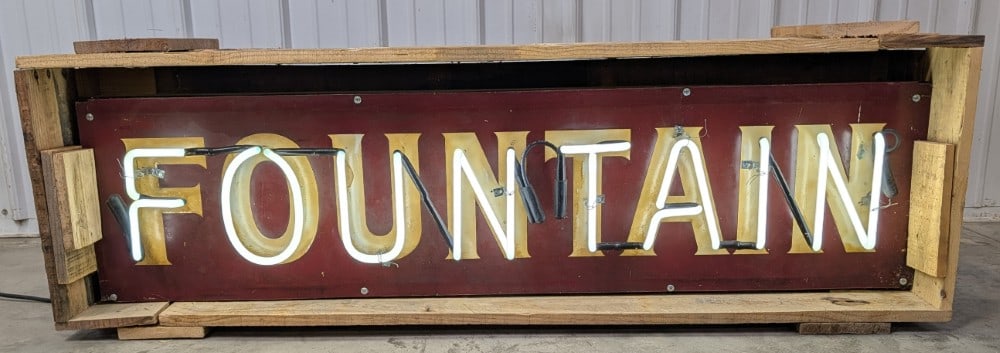 Custom 4ft Neon Soda Fountain Embossed Advertising Sign (1 of 10)