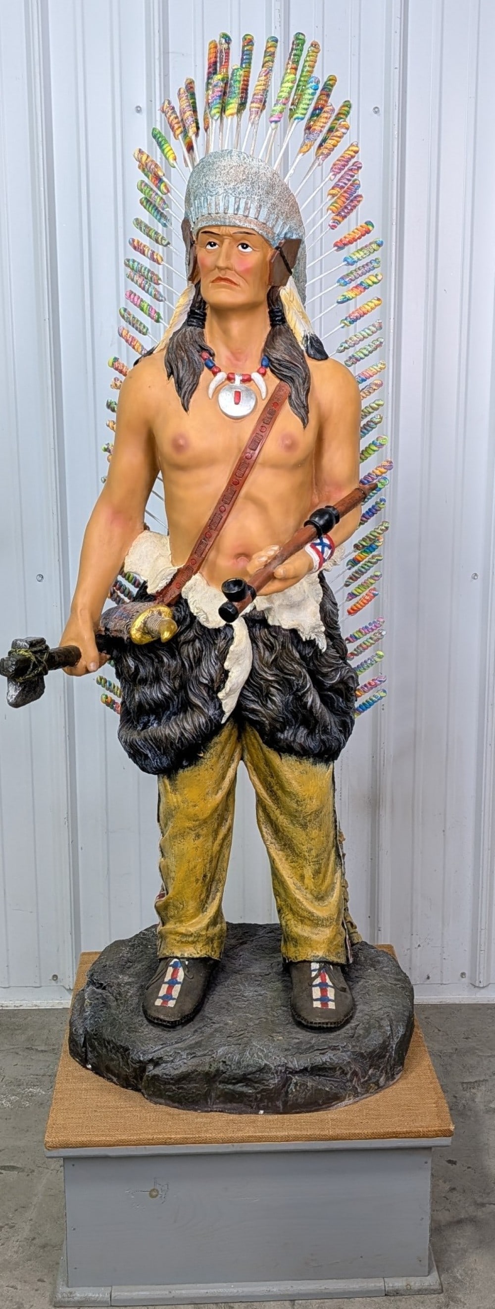 6ft Chief Watta Pop Native American Figural Lollipop Store Display (1 of 19)