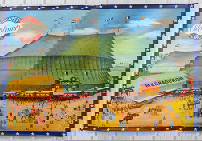 7ft Original Vintage Budapest Elephant Circus Poster Banner