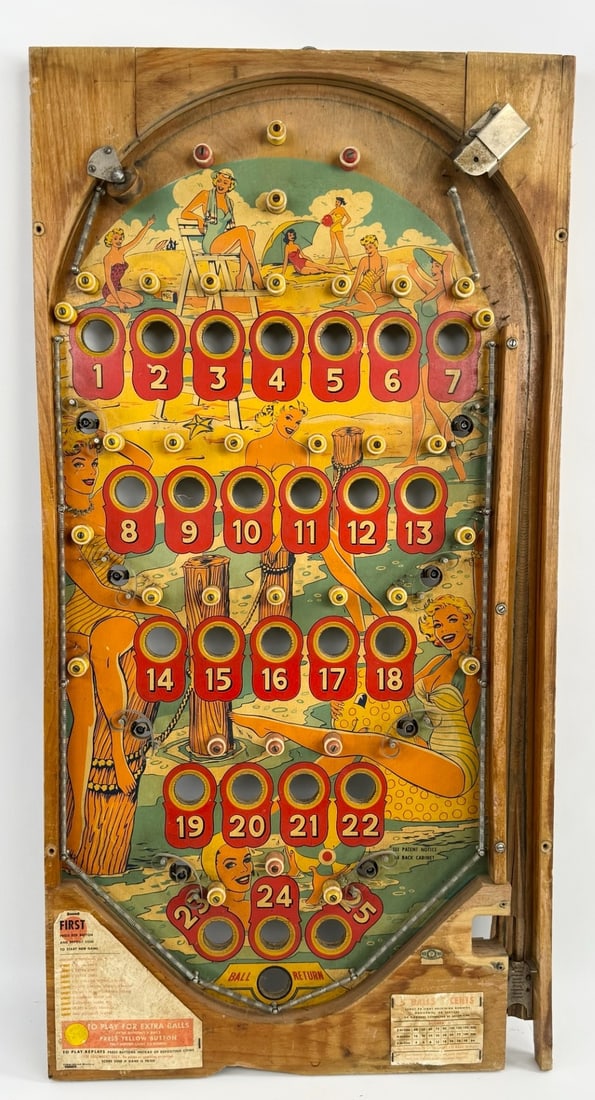 1950s Bally Miami Beach Pinball Playing Field / Pinup Girls (1 of 8)