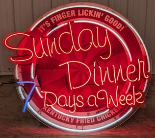 Large KFC Sunday Meals 7 Days A Week Neon Sign / Kentucky Fried Chicken