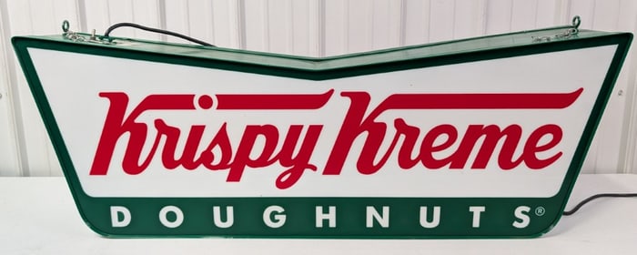 Large 4ft Krispy Kreme Doughnuts 2-Sided Lighted Advertising Sign