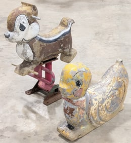 Vintage Chipmunk and Snail Playground Spring Rides
