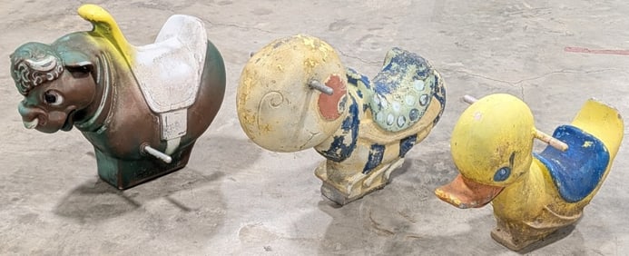 (3) Vintage Animal Playground Spring Rides