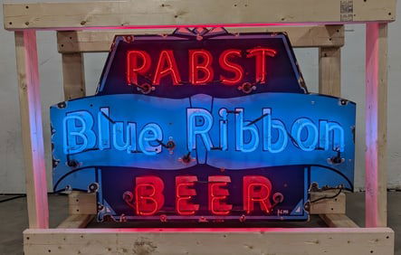 SSP Pabst Blue Ribbon Beer Neon Advertising Sign