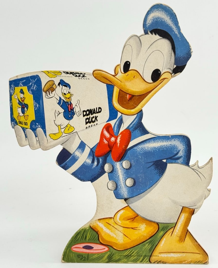 Vintage Walt Disney Donald Duck Bread Countertop Easel Back Sign (1 of 6)