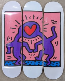 Keith Haring Big Heart Skateboard Art Deck Set