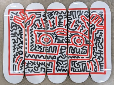 Keith Haring Skateroom Skateboard Deck Art Set