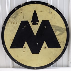 Vintage DST Monon Railroad Hoosier Line Advertising Sign