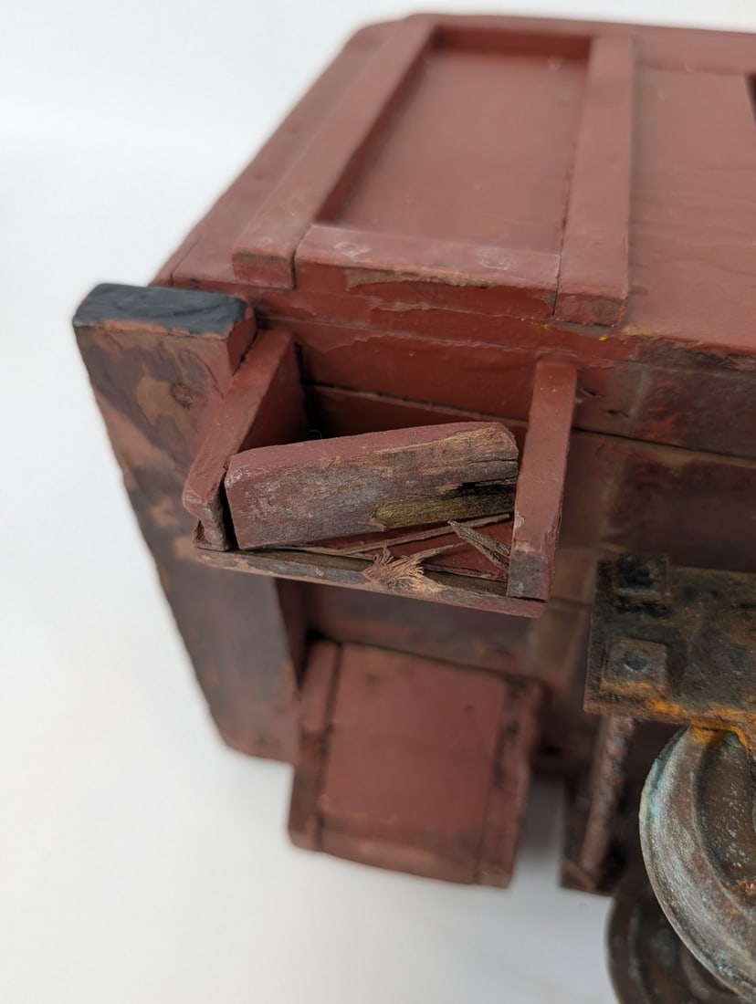 Large 31in Vintage Folk Art Pennsylvania Railroad Powered Train Car - 14