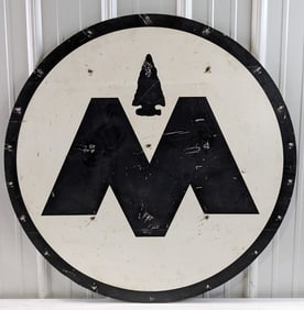 3ft Vintage SST Monon Railroad Hoosier Line Advertising Sign