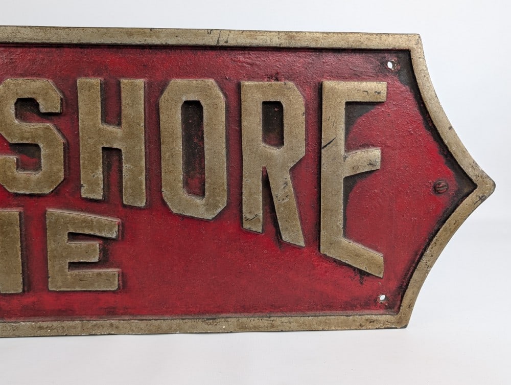 3ft Vintage North Shore Line Railroad Cast Metal Sign / Chicago - 4
