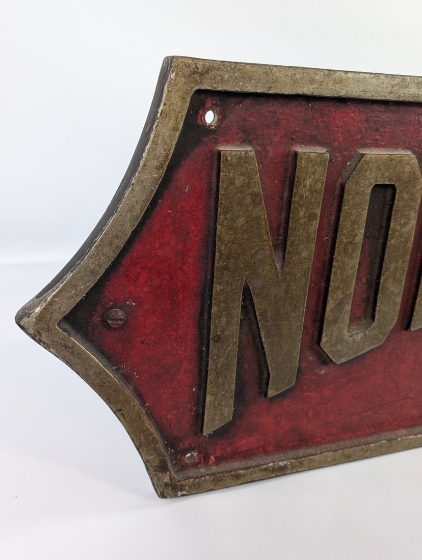 3ft Vintage North Shore Line Railroad Cast Metal Sign / Chicago - 7