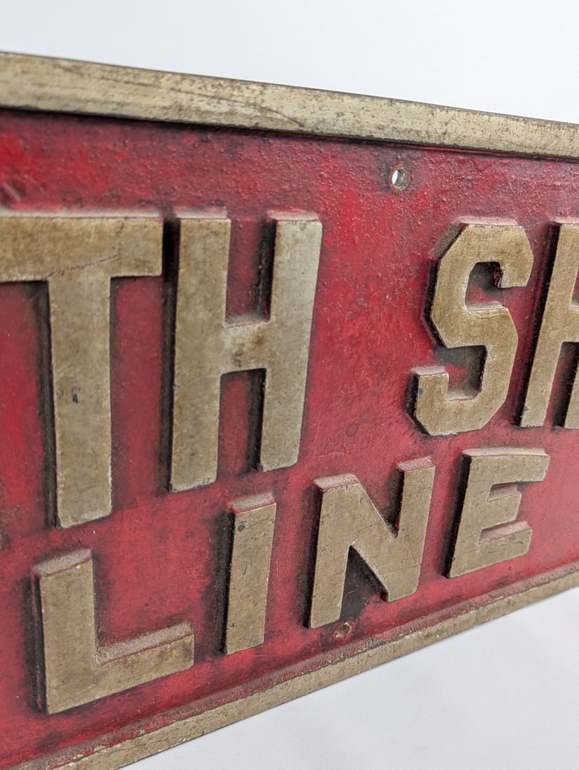 3ft Vintage North Shore Line Railroad Cast Metal Sign / Chicago - 8