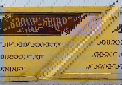 6ft Vintage DSW South Shore Line Railroad Sign / Chicago / South Bend Indiana