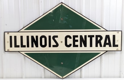 Large Vintage SST Illinois Central Railroad Sign