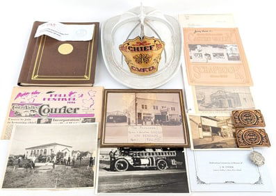 Castro Valley Cal Fire Dept Cheif Helmet w/ History