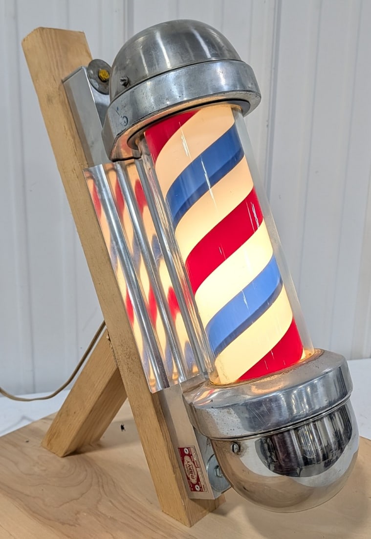 Vintage 18in Marvy Model 410 Rotating Lighted Barbers Pole (1 of 9)