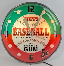 Custom Vintage Topps Baseball Cards Lighted PAM Clock