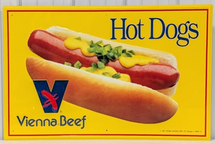 SST Vienna Beef Hot Dogs Embossed Sign