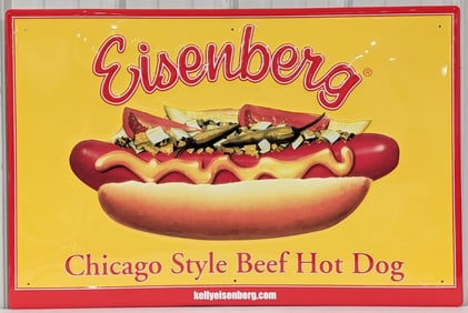 SST Eisenberg Chicago Style Beef Hot Dog Embossed Sign