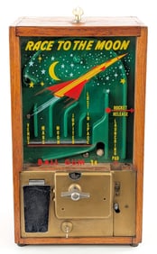 Victor 1 Cent Race to the Moon Gumball Machine