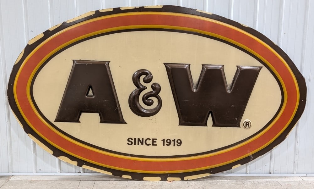 Nearly 9ft A&W Root Beer Embossed Lexan Sign (1 of 6)