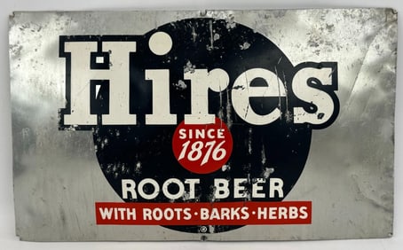 Vintage SST Hires Root Beer Convex Advertising Sign