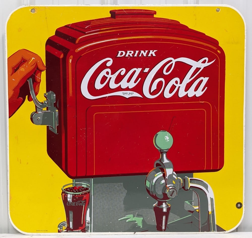 Original DSP 1941 Coca-Cola Outboard Motor Soda Fountain Dispenser Sign (1 of 15)
