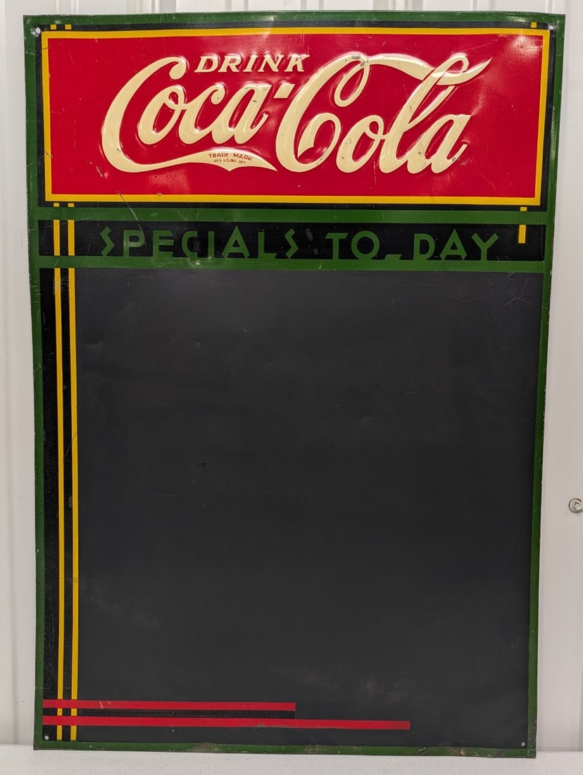 Early SST Coca-Cola Soda Special Today Embossed Chalkboard Advertising Sign (1 of 7)