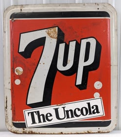3ft Vintage SST 7up Soda Embossed Advertising Sign