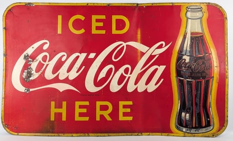 5ft Vintage SST Coca-Cola Soda Advertising Sign / Bottle Graphics