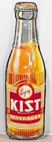4-1/2ft Vintage SST Kist Orange Soda Bottle Embossed Advertising Sign