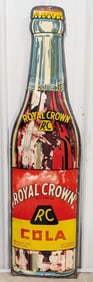 ?59in Vintage SST Royal Crown Cola RC Embossed Soda Bottle Sign